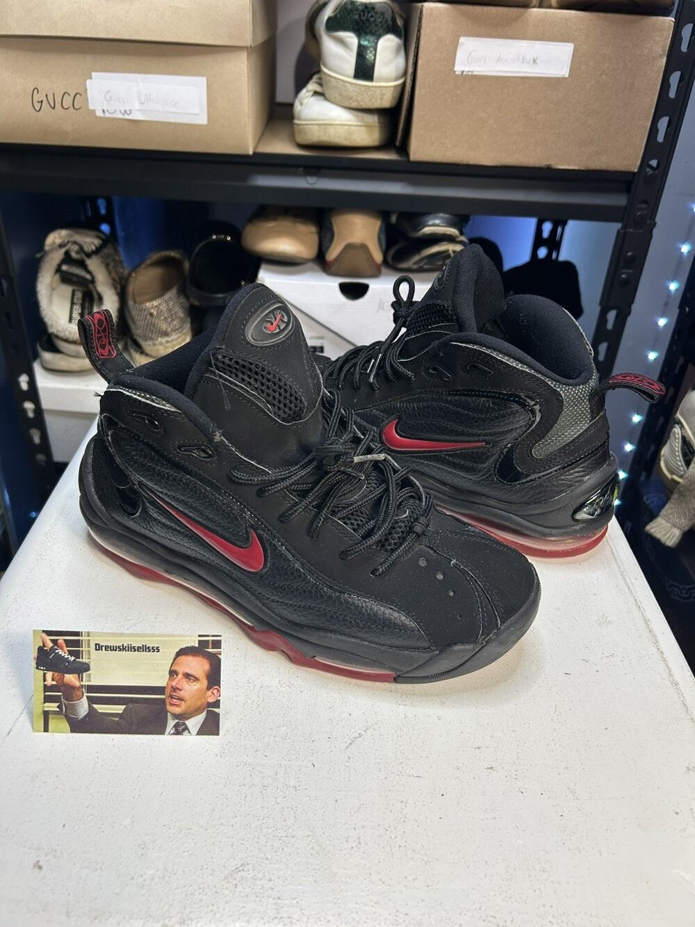 Nike Air Total Max Uptempo Bred Black 2021 Retro Sneakers CV0605-002 Men Size 8